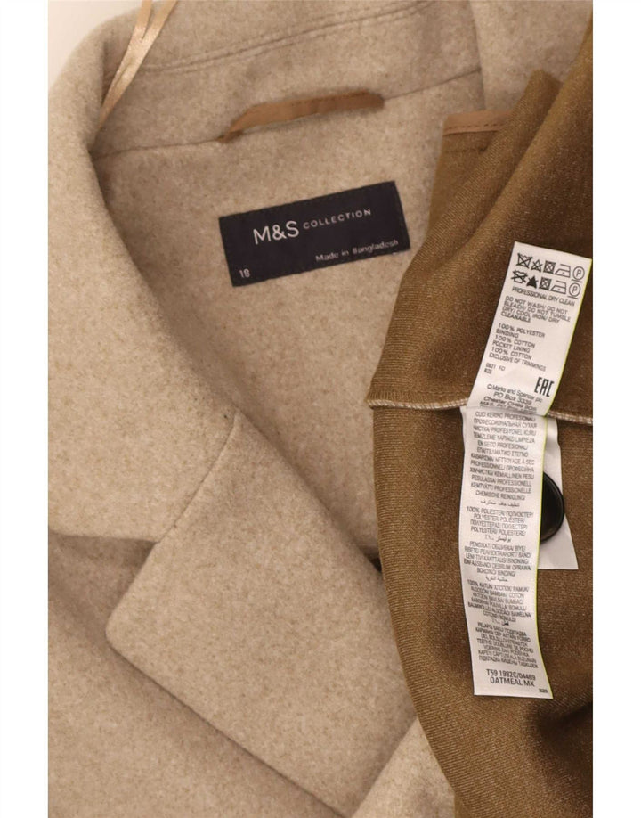 Marks & Spencer Płaszcz damski UK 18 XL, beżowy, bawełniany