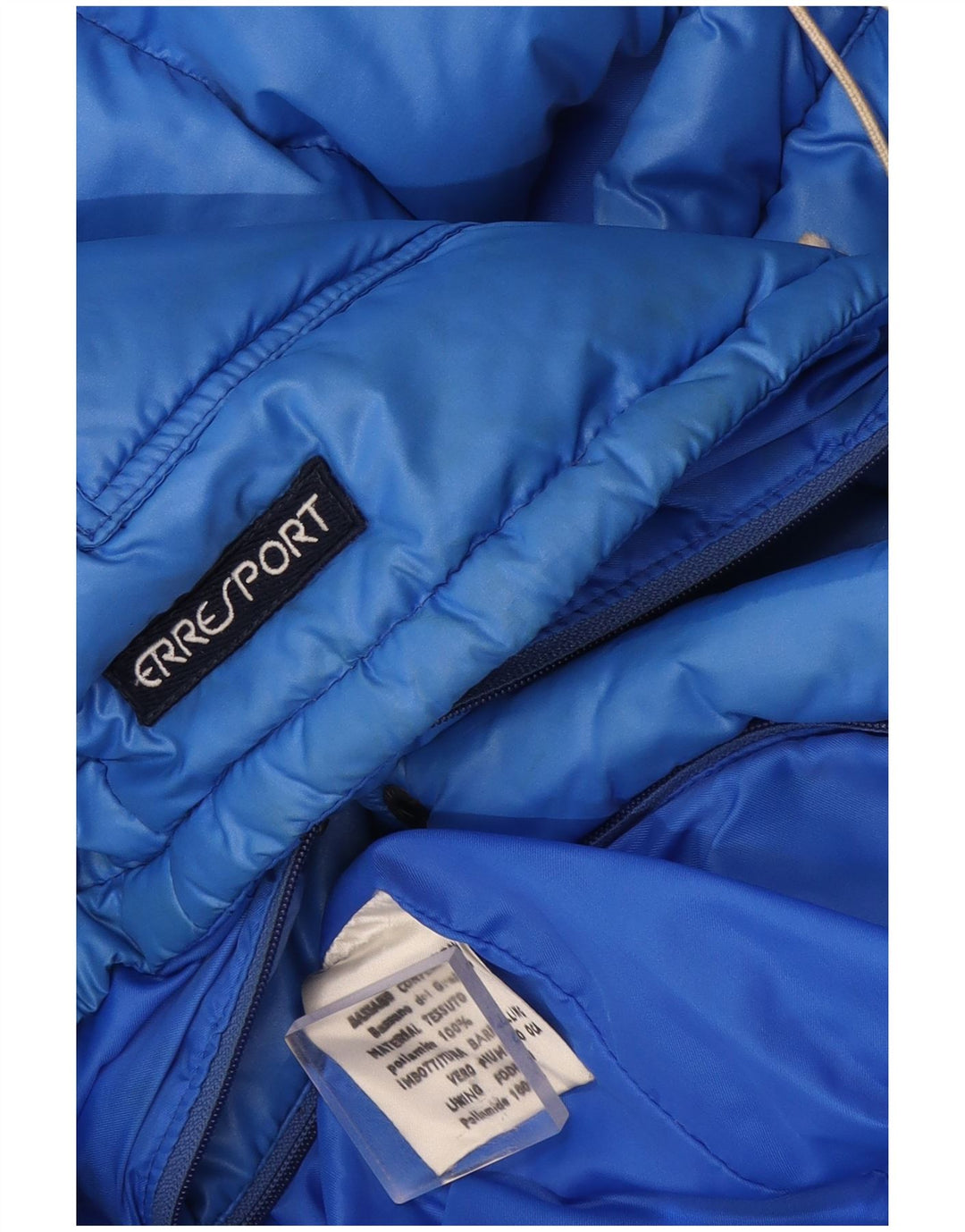 Męska ocieplana kurtka z kapturem w stylu vintage UK 38 Średni niebieski poliamid