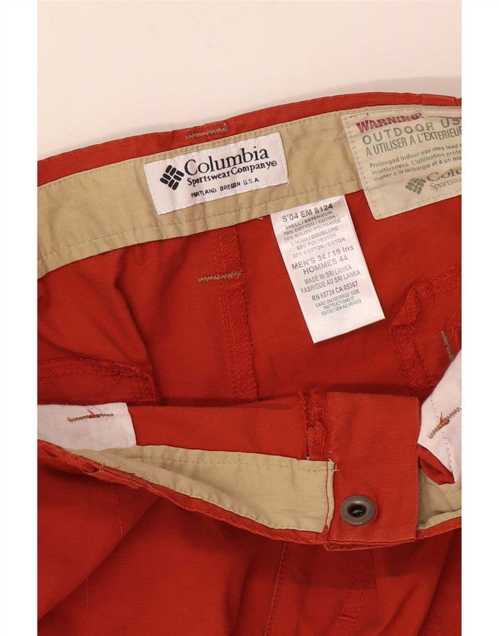 Męskie spodenki cargo Columbia W34, duże, pomarańczowe, bawełniane