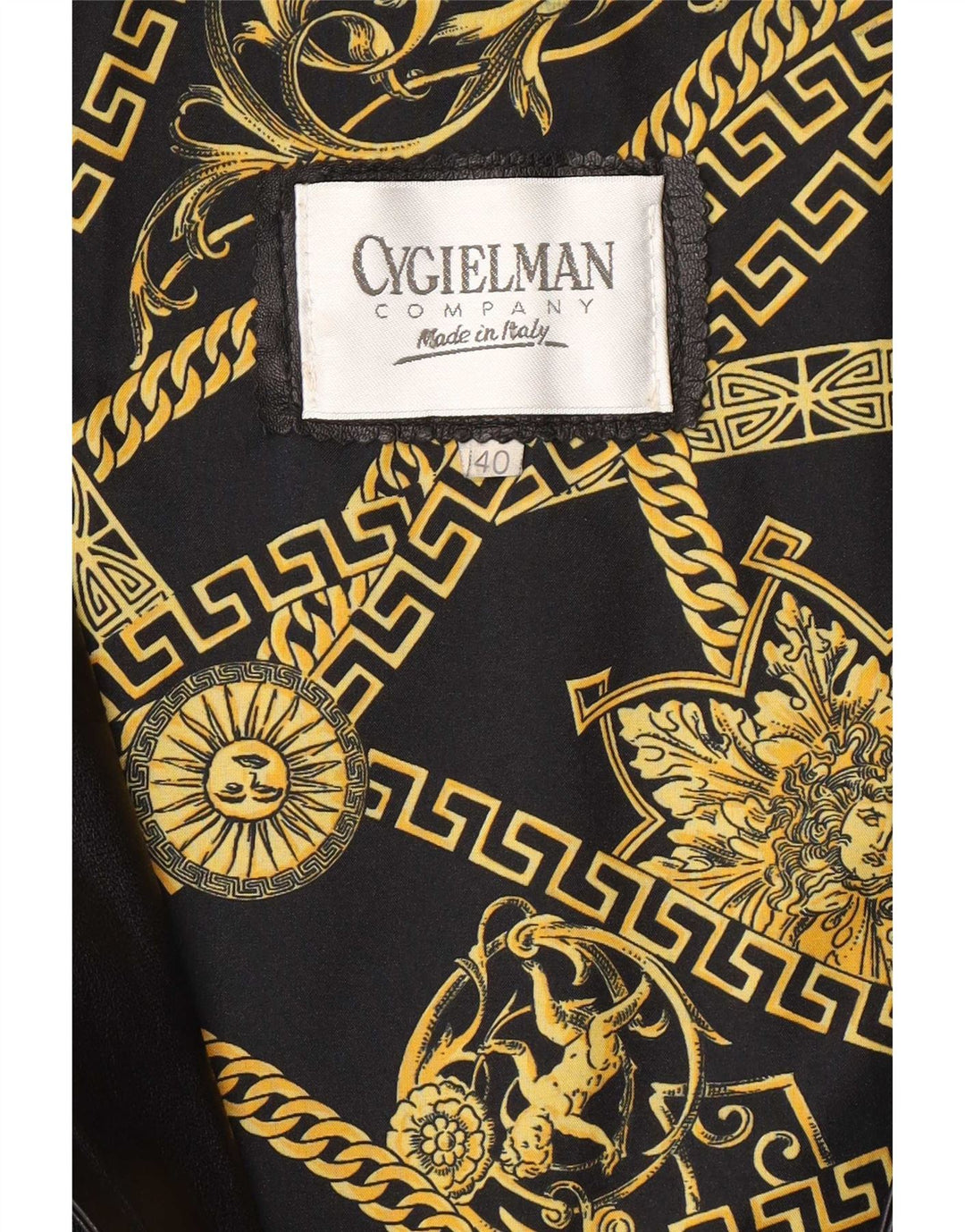 Vintage damski płaszcz skórzany oversize IT 40 Small Black
