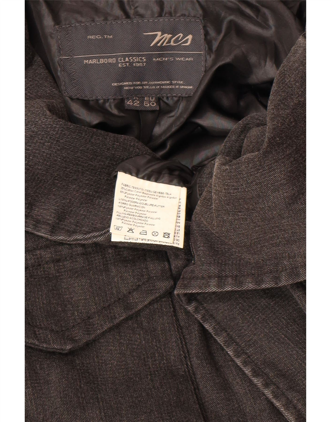 Męska kurtka użytkowa Marlboro Classics EU 50, duża, czarna, bawełniana