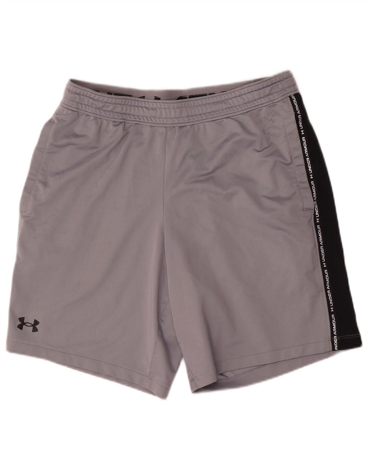 Męskie spodenki sportowe Under Armour z grafiką, duże, szare, z blokami kolorów, z poliestru
