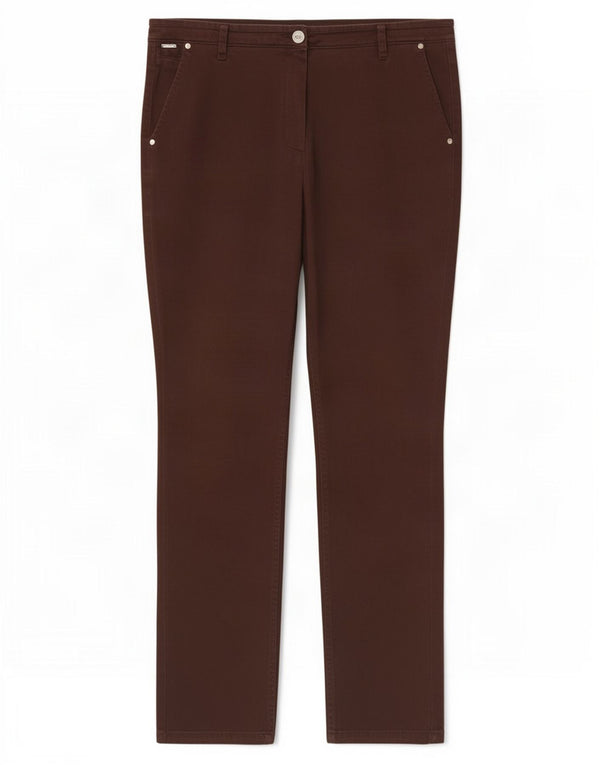 Marks & Spencer Damskie Spodnie Chino z wysokim stanem Per Una W36 L29 Brązowe