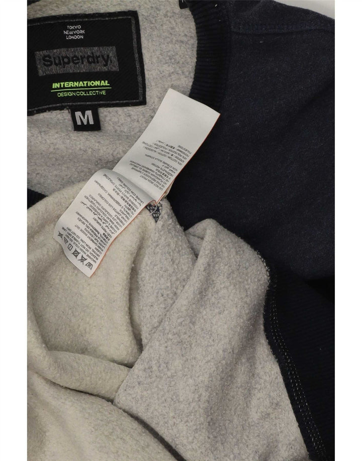 Męski sweter z grafiką Superdry, średni granatowy, bawełniany blok kolorów