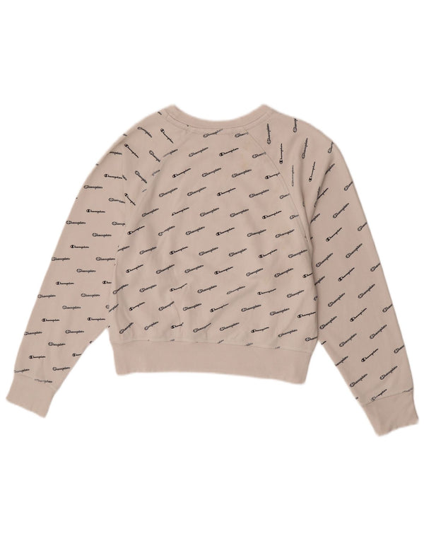 Damska bluza Champion Crop Graphic Jumper UK 14 Średnia biała bawełna
