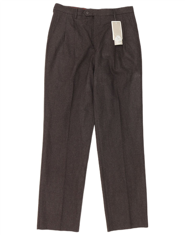 Męskie spodnie garniturowe w stylu vintage IT 48 Medium W30 L33 Szara wełna