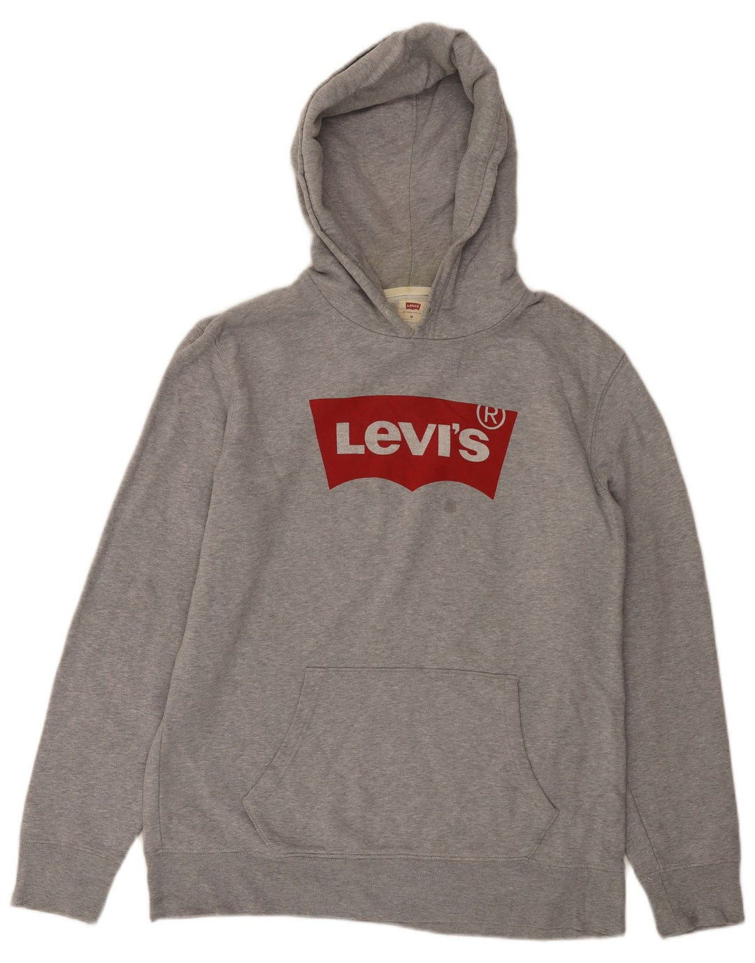 Męski sweter z kapturem i grafiką Levi's, średnioszary, bawełniany w cętki