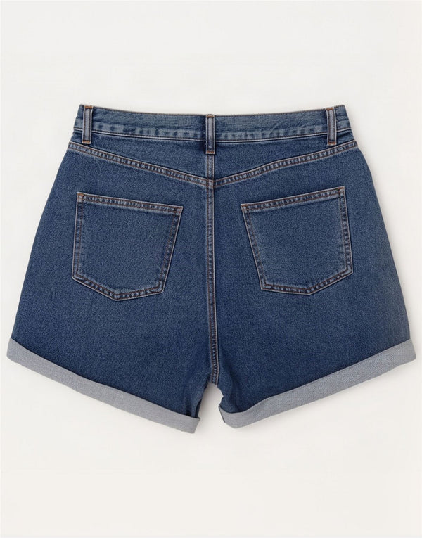 Plisowane spodenki jeansowe damskie Topshop UK 10 małe W28 niebieskie bawełniane