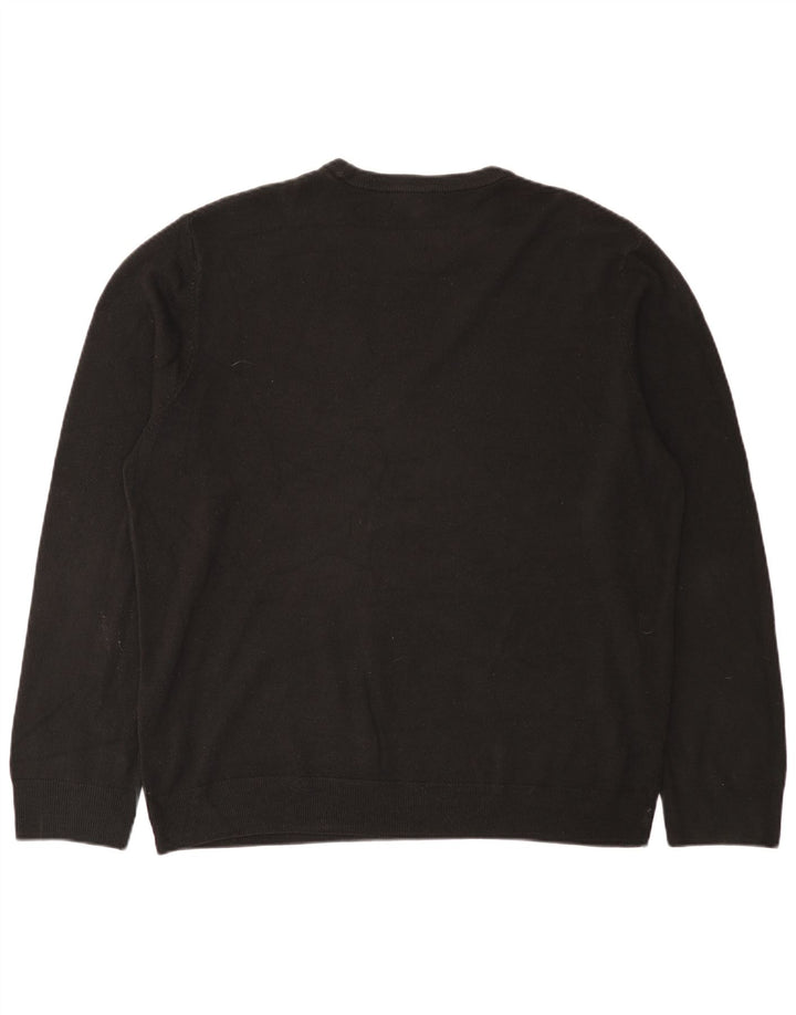 Marks & Spencer Męski sweter z okrągłym dekoltem 2XL, czarny akryl
