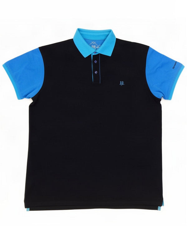 Męska koszulka polo Harmont & Blaine 2XL granatowa, bawełniana w bloki kolorów