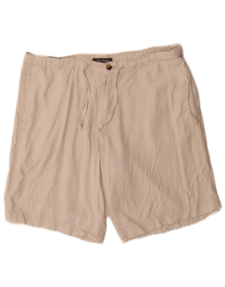 Męskie spodenki Chino Marks & Spencer W38 XL w kolorze złamanej bieli, lnu
