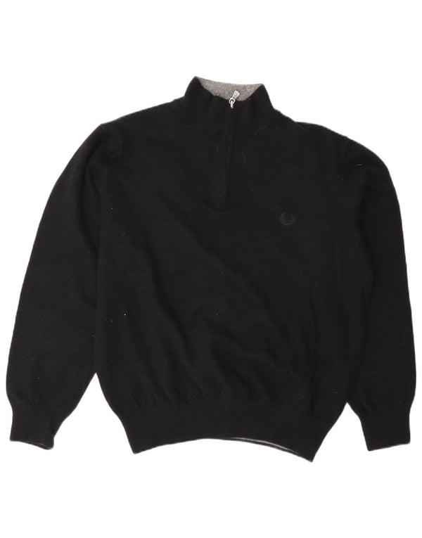 Sweter damski Fred Perry z zamkiem błyskawicznym UK 18 XL, czarna wełna