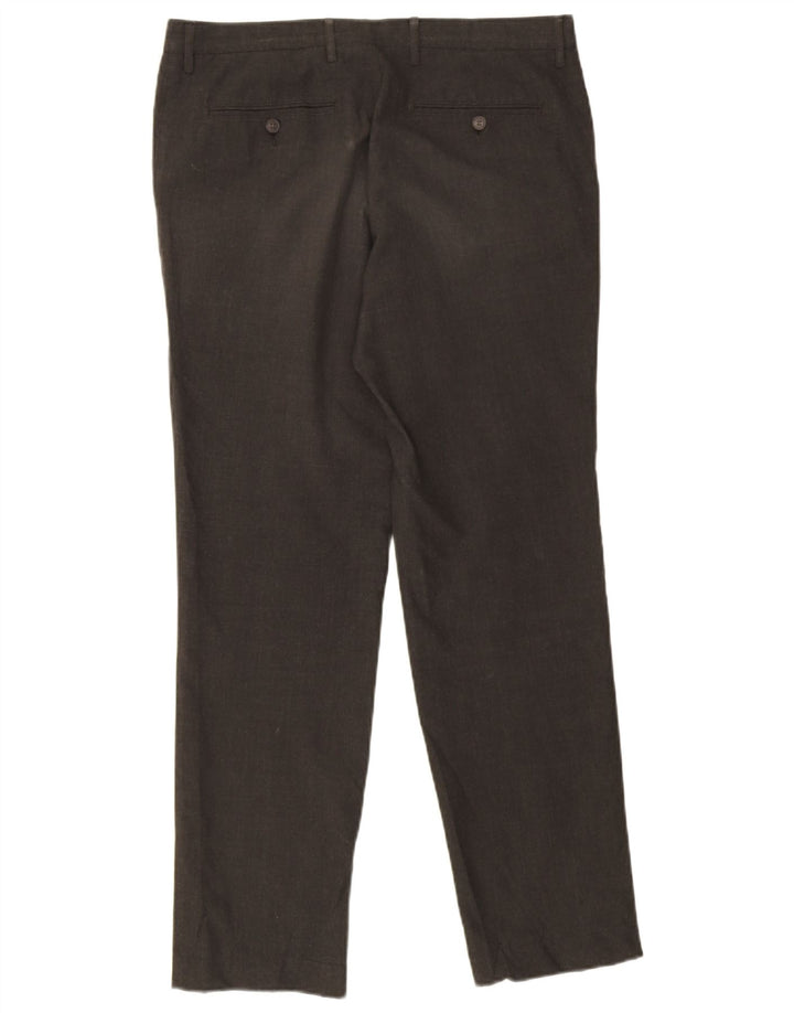 Męskie spodnie chino Marks & Spencer Slim Fit W34 L31 Szare pepitkę