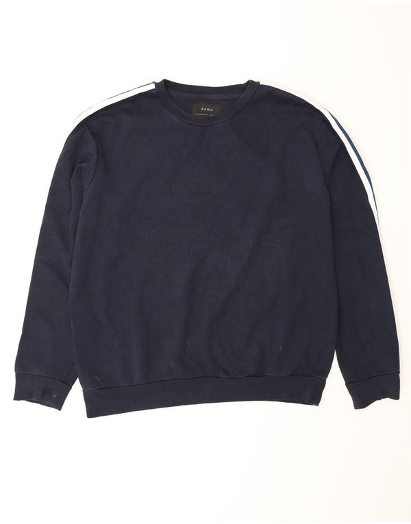 Męska bluza Zara XL, granatowa, z blokami kolorów