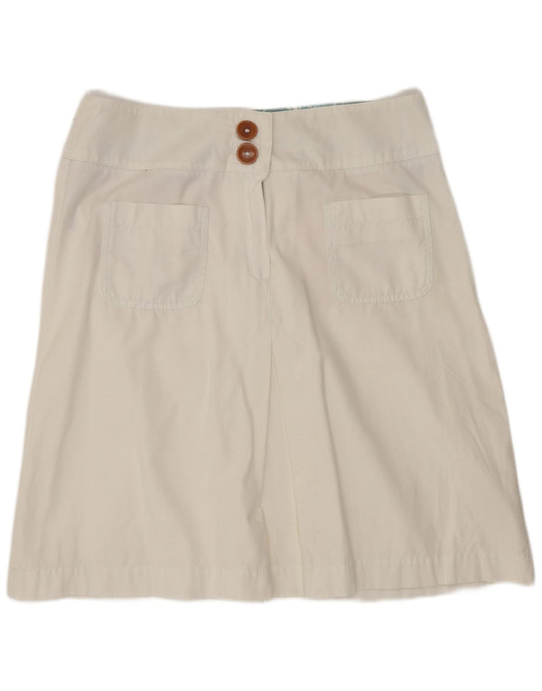 Boden Womens A-Line Skirt UK 16 Large W32 White Cotton