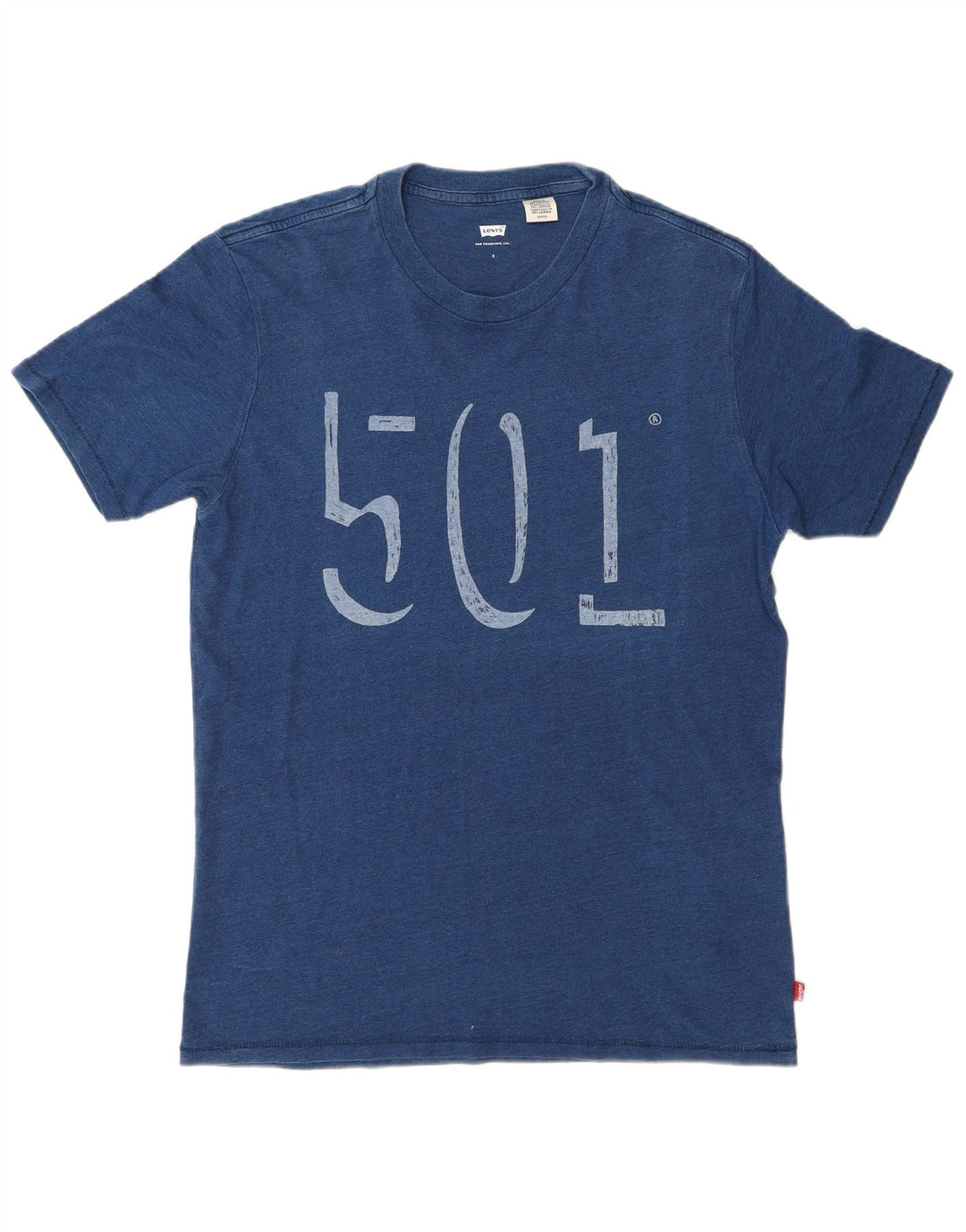 Męski T-shirt z grafiką Levi's, mały, niebieski, bawełniany