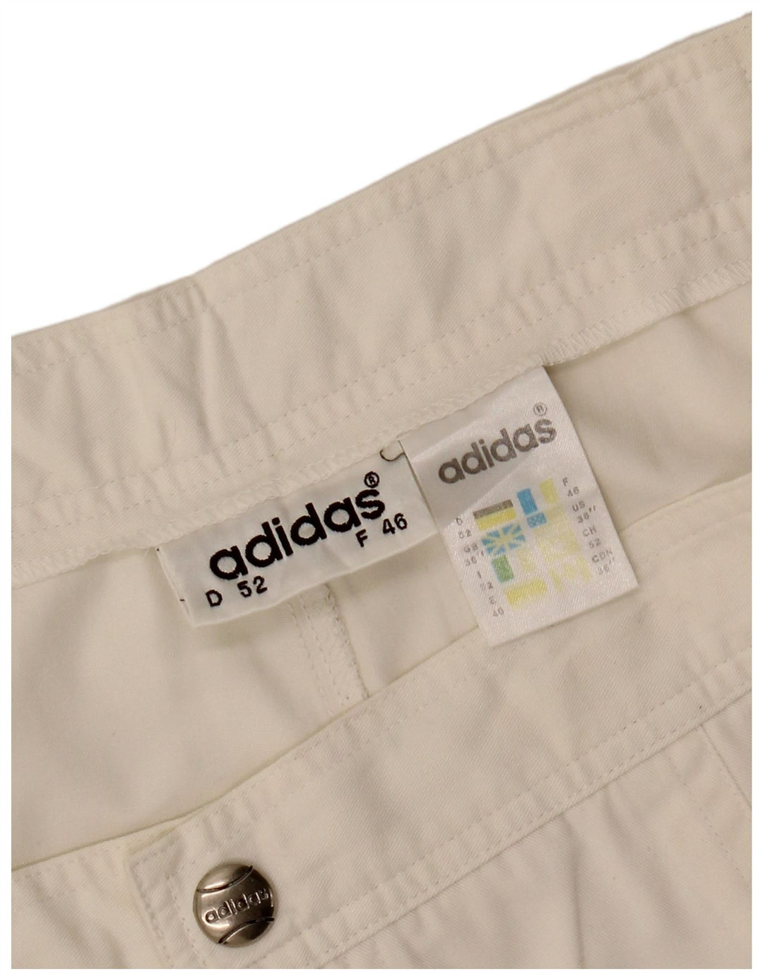 Męskie spodenki Chino ADIDAS W36, duże, białe, poliestrowe