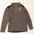 CHAMPION Womens Zip Neck Top Long Sleeve UK 14 Medium Grey Flecked Vintage Champion and Second-Hand Champion from Messina Hembry 
