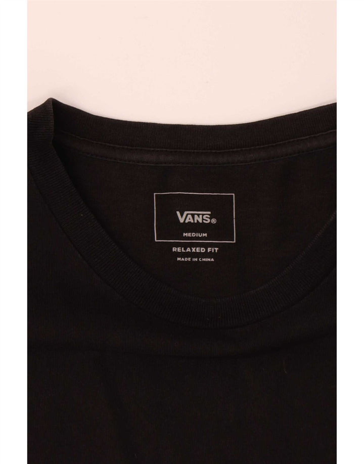Męski T-shirt Vans o swobodnym kroju, średni czarny, bawełniany