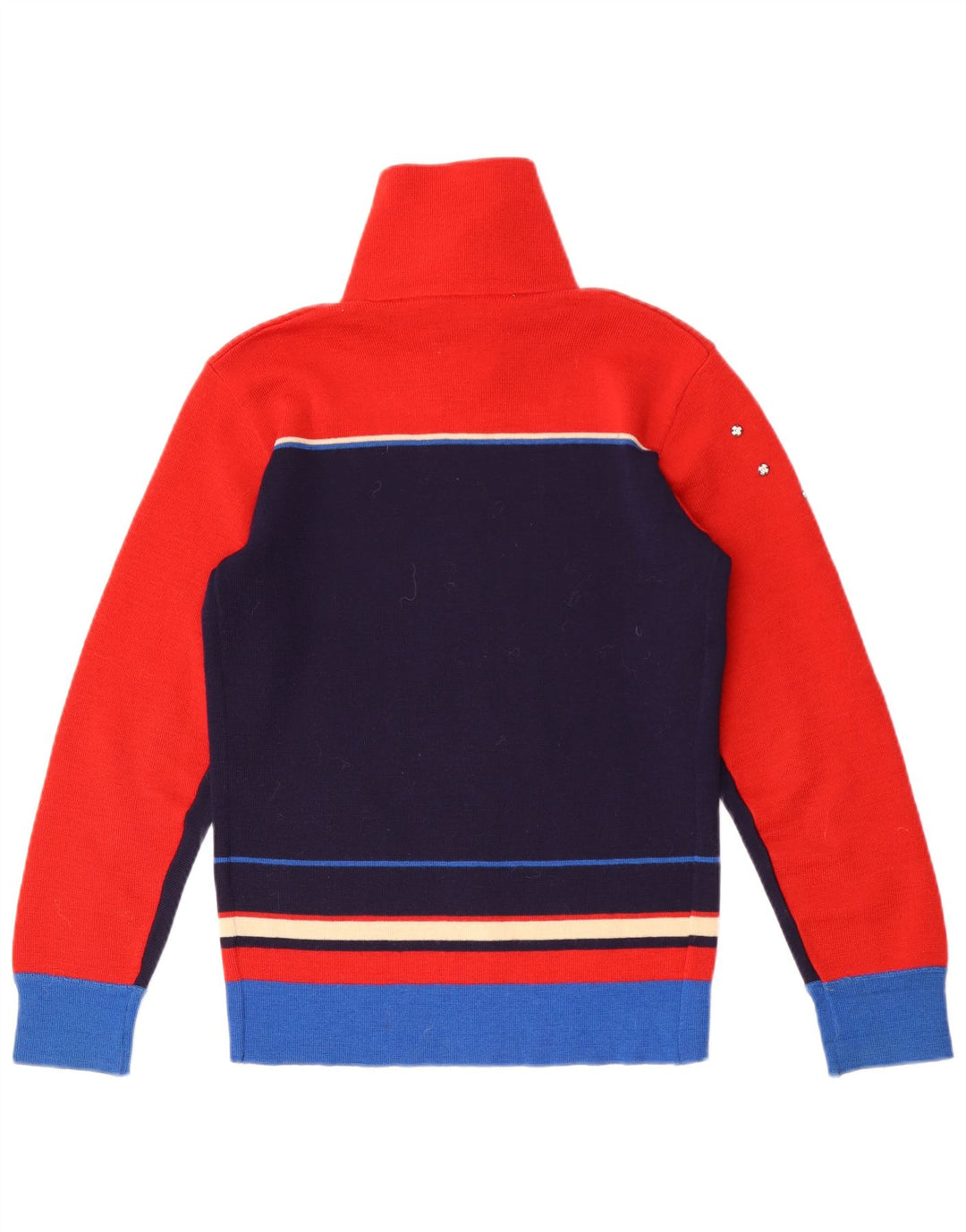 Sweter damski Silvy IT 46, duży, granatowy, z blokami kolorów