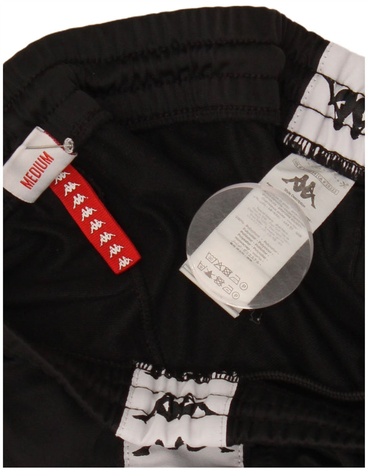 Męskie spodnie dresowe Kappa z grafiką, średniej wielkości czarny poliester