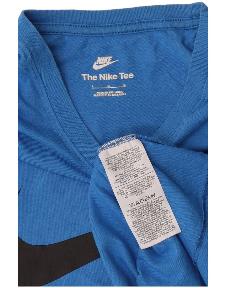 Męski T-shirt z grafiką Nike, duży, niebieski, bawełniany
