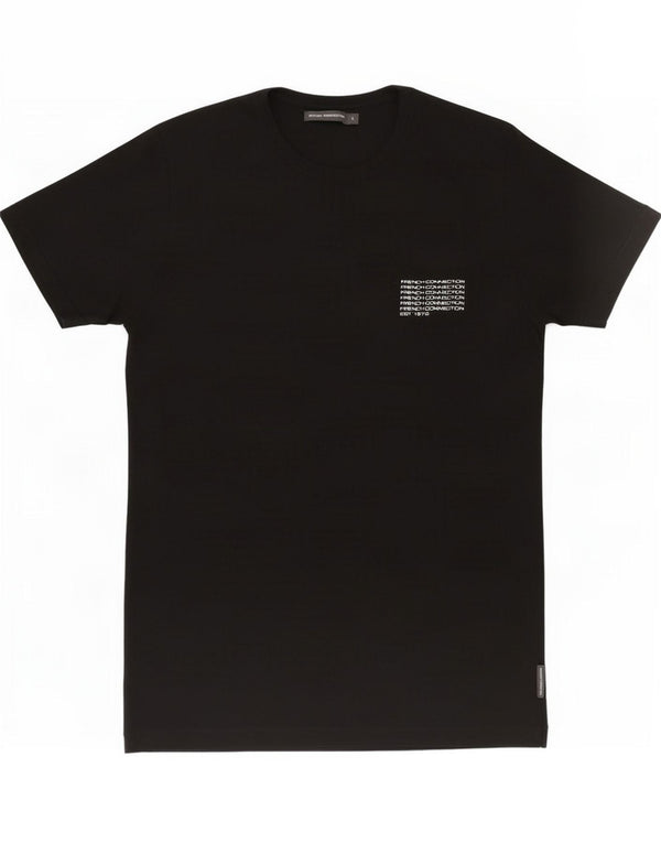 T-shirt męski French Connection Top, duży, czarny, bawełniany