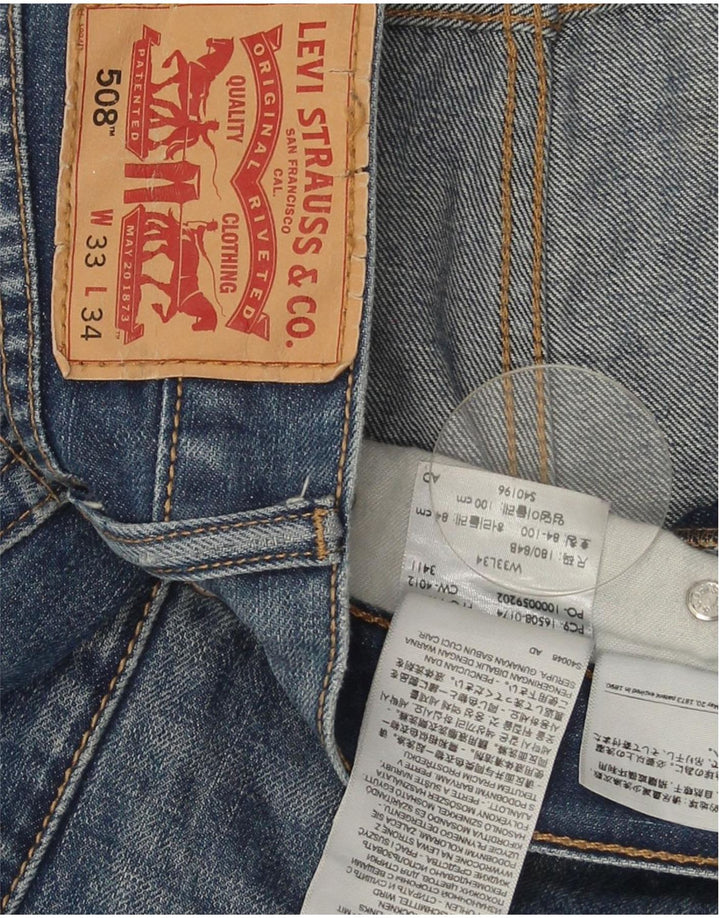 Męskie jeansy Levi's 508 Regular zwężane W33 L34 Niebieska bawełna