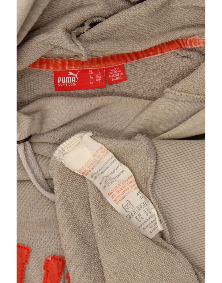 Męski sweter z kapturem i grafiką PUMA, duży, szary, bawełniany