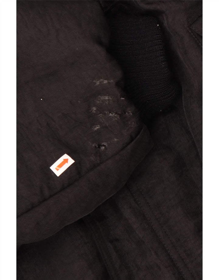 Vintage męska luźna wyściełana kurtka UK 38, średnia czarna