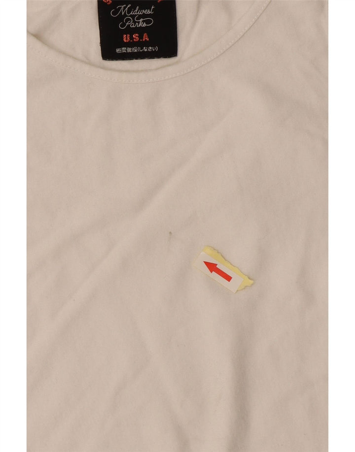 Damski T-shirt Superdry o regularnym kroju, UK 6 XS, bawełna w kolorze złamanej bieli