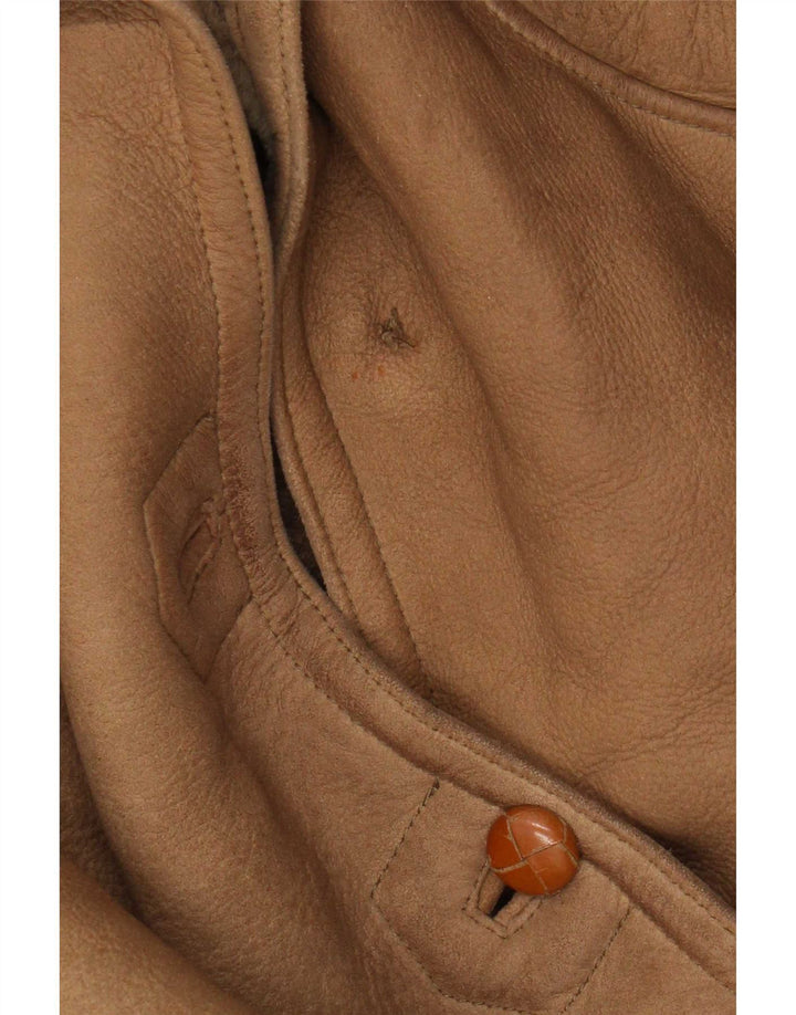 Vintage damska kurtka Batwing Shearling IT 44 średni brąz