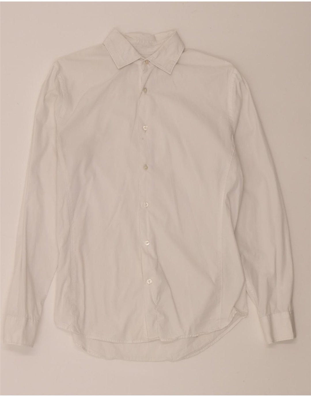 ZARA Mens Slim Fit Shirt Medium White Cotton Vintage Zara and Second-Hand Zara from Messina Hembry 