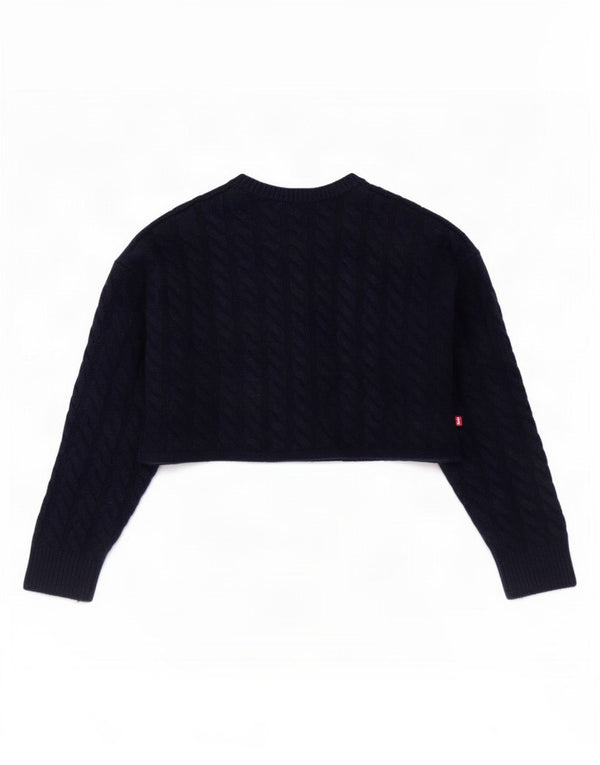 Sweter damski Levi's Crop V-Neck UK 2 2XS Granatowy Wełniany