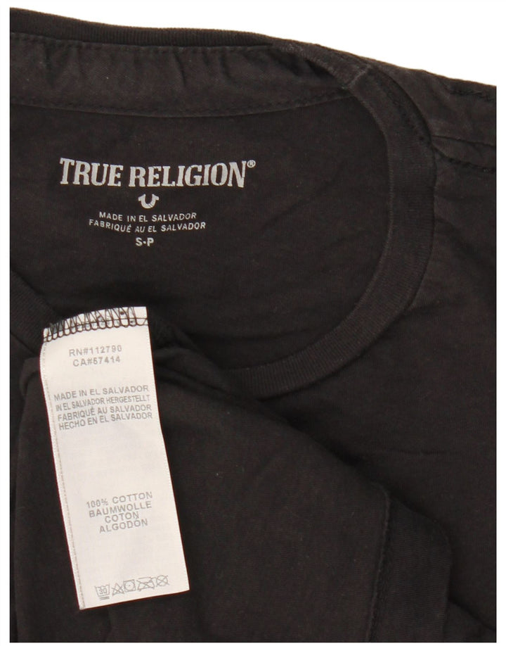 Męski T-shirt z grafiką True Religion, mały, czarny, bawełniany