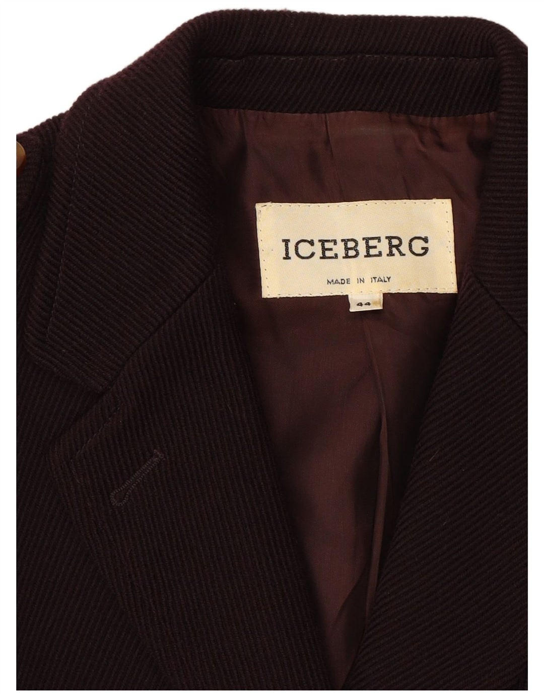 ICEBERG Womens 3 Button Military Blazer Jacket IT 44 Medium Burgundy