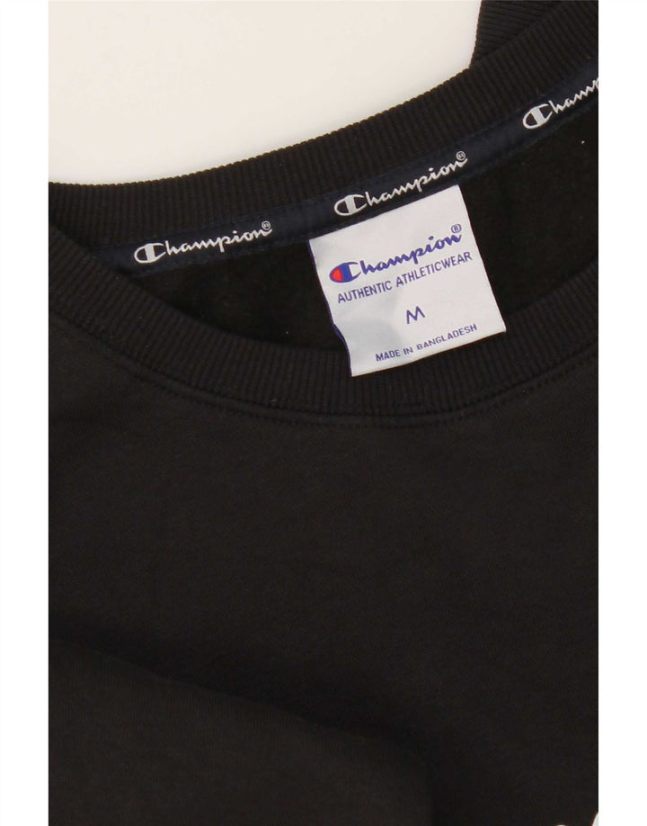 Damska bluza z grafiką Champion UK 12, średnia czarna bawełna