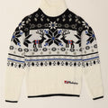 Damski sweter z golfem Nebulus UK 14 Large White Fair Isle