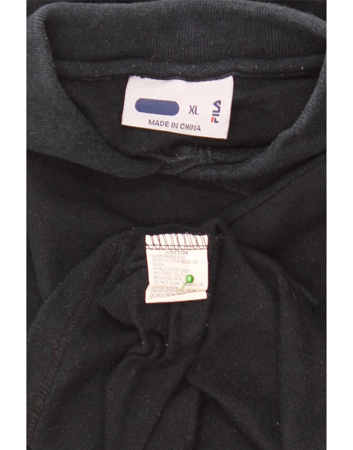 Męska koszulka polo Fila XL, czarna, bawełniana