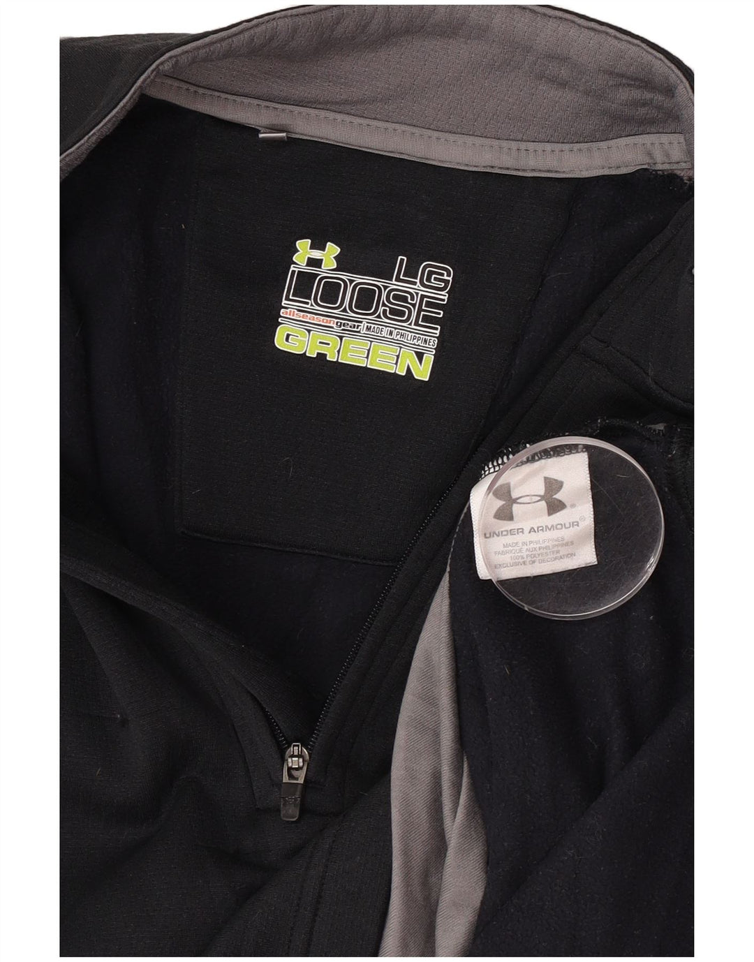 Męski sweter Under Armour, luźny, zapinany na zamek, duży, czarny kolor