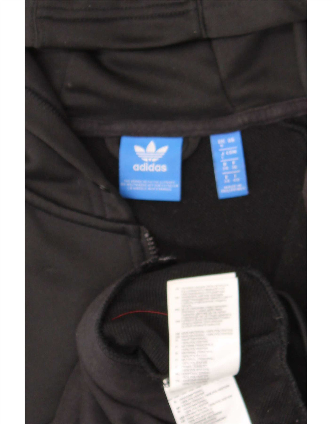 Damska bluza z kapturem i zamkiem błyskawicznym Adidas UK 8 Mały czarny poliester