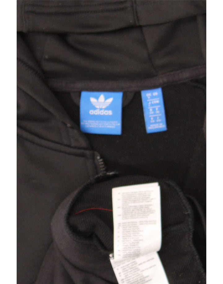 Damska bluza z kapturem i zamkiem błyskawicznym Adidas UK 8 Mały czarny poliester