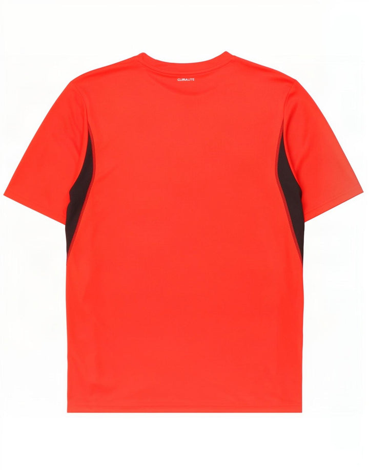 Męska koszulka Adidas Climalite Top z poliestru w kolorze średnio czerwonym