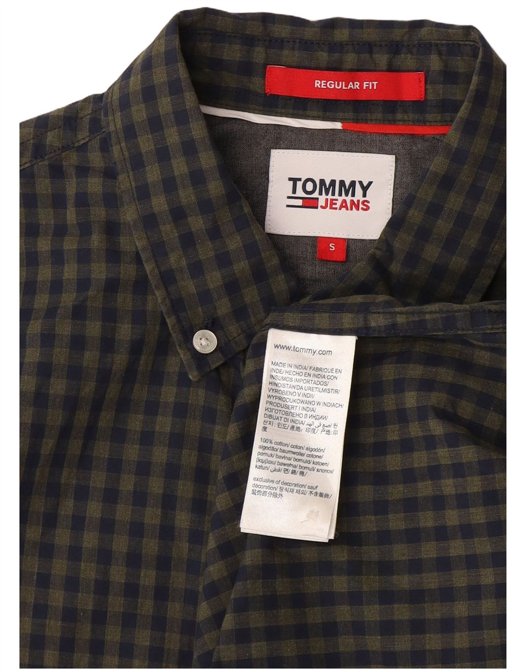 Koszula męska Tommy Hilfiger o regularnym kroju, mała, granatowa, bawełniana w kratkę