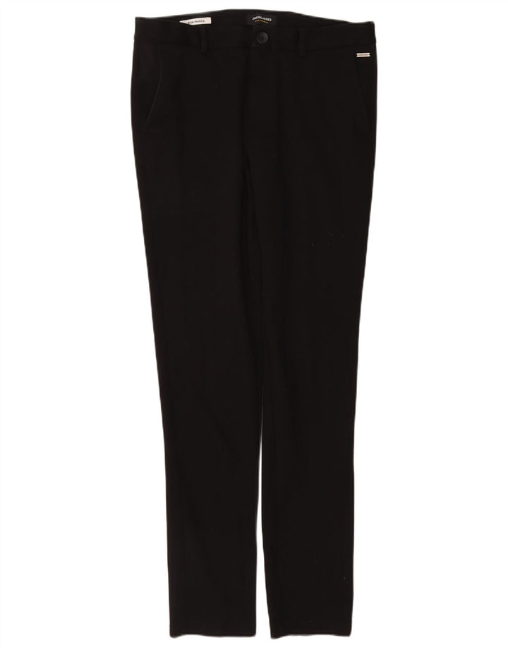 Damskie spodnie chino Jack & Jones Marco Slim W32 L34 Czarny poliester
