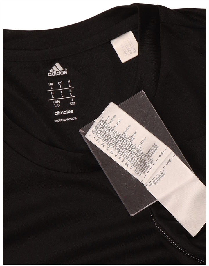 Męski T-shirt ADIDAS Climalite, duży, czarny, poliester