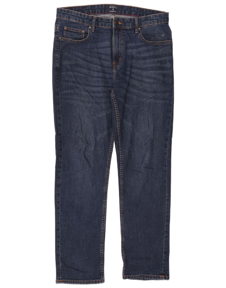Męskie proste dżinsy Ben Sherman W36 L31 Granatowa bawełna
