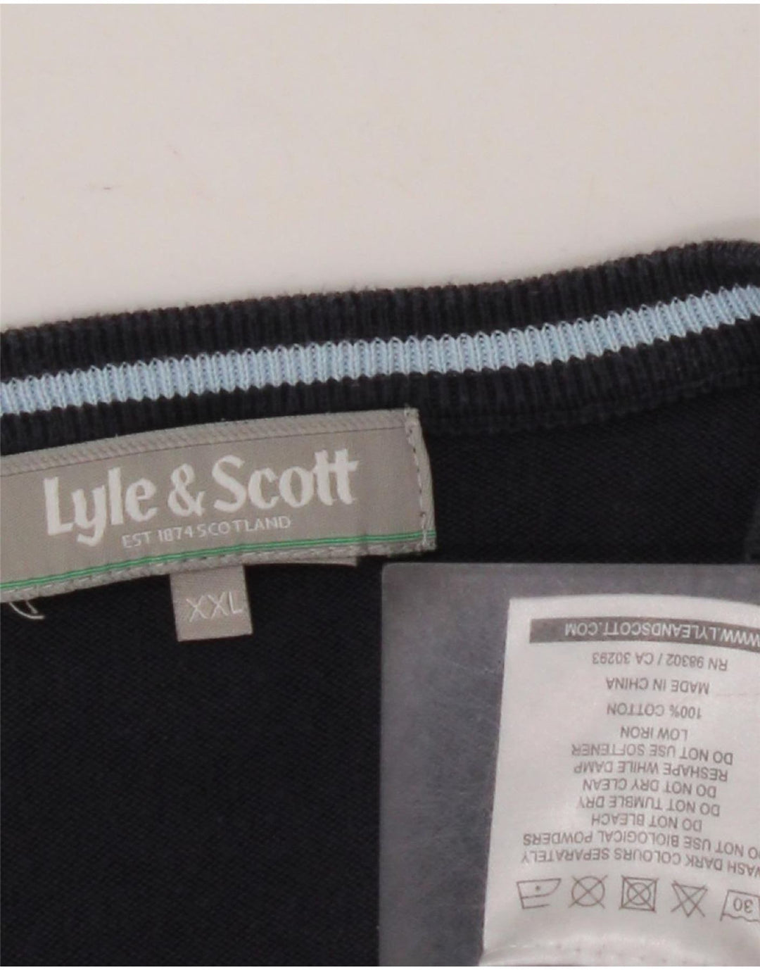 Męski sweter LYLE & SCOTT z dekoltem w kształcie litery V, 2XL, granatowy Argyle/Diament