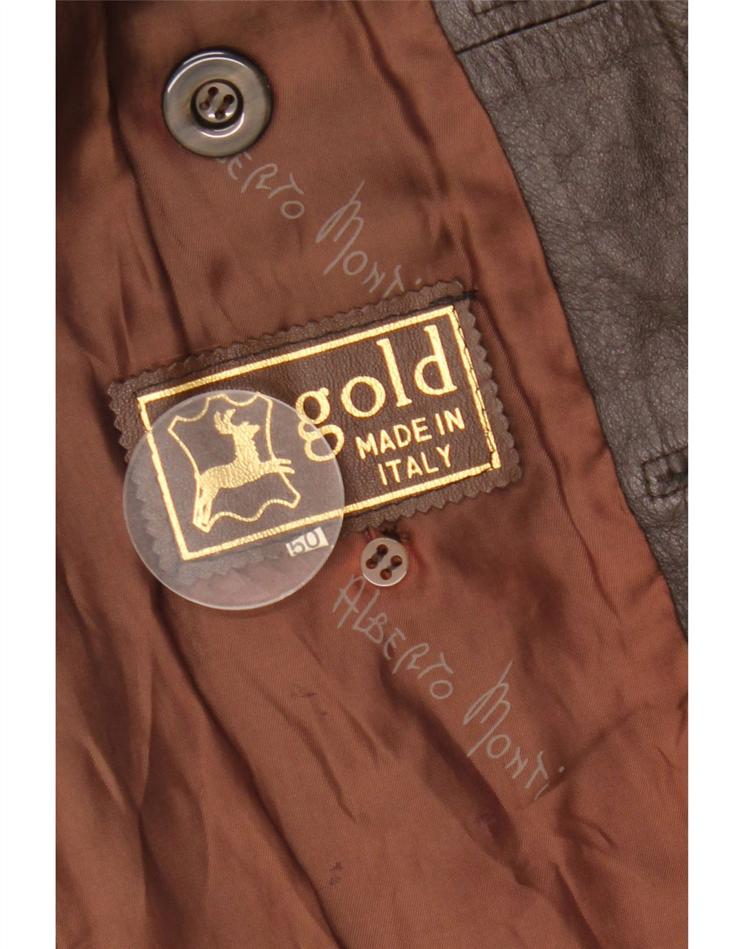 Damski płaszcz skórzany VINTAGE IT 50 XL brązowy