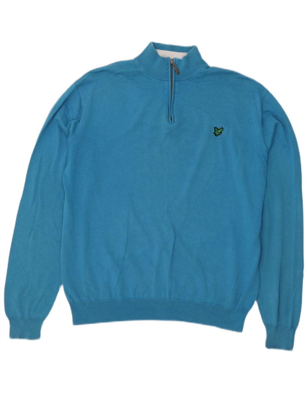 Lyle & Scott Męski sweter z zamkiem błyskawicznym XL, niebieski, bawełniany
